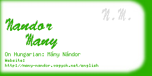 nandor many business card